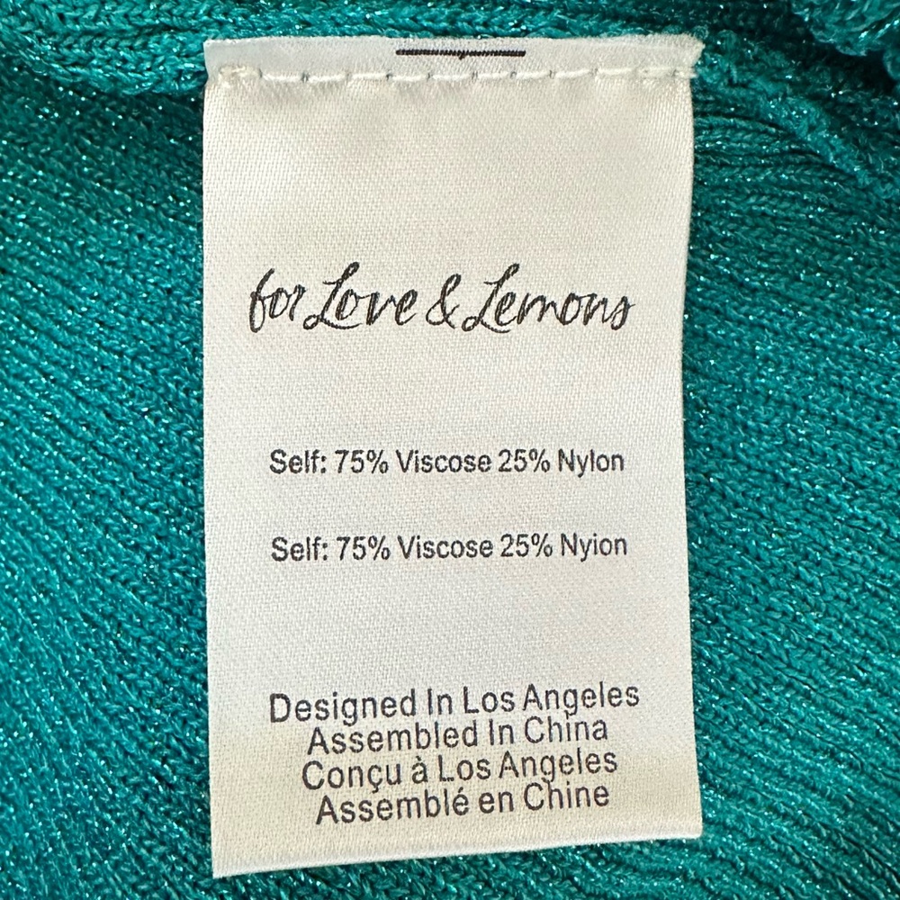 NWT FOR LOVE & LEMONS Lorelei Sweater – Size Medium Teal Turquoise - Picture 5 of 8